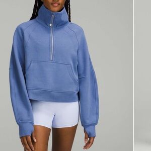 lululemon athletica Women's Blue Scuba Oversized Funnel Neck Half-Zip xs/s